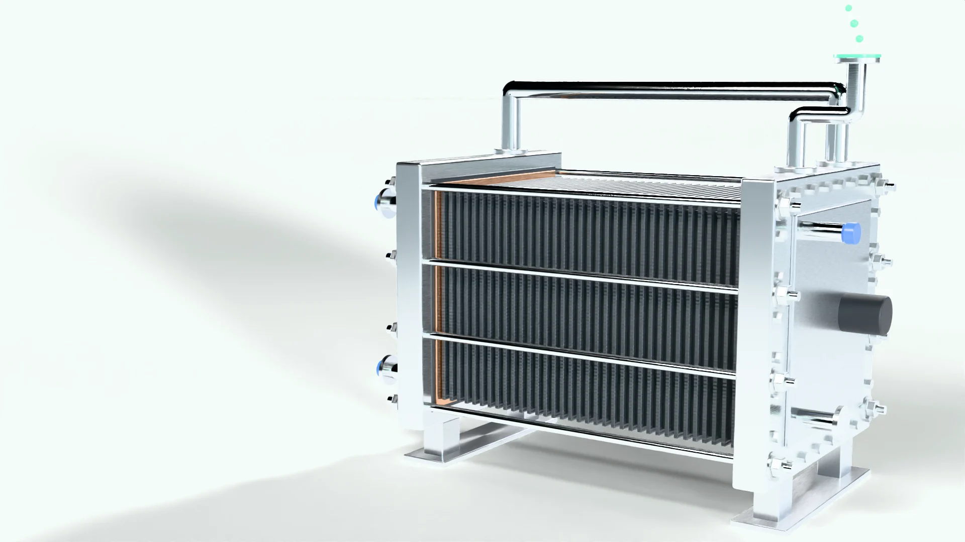 Rendered PEM electrolyser stack. Illustrative.